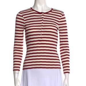 DOEN Striped Henley 3/4 sleeve tee